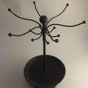 Shabby Chic Black Metal Jewelry Tree